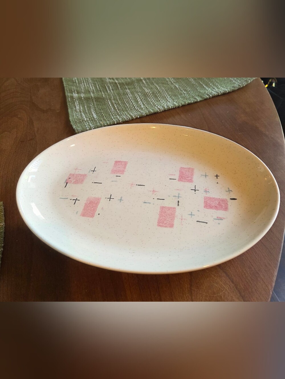 Vernon Ware " Tickled Pink" Oval Platter